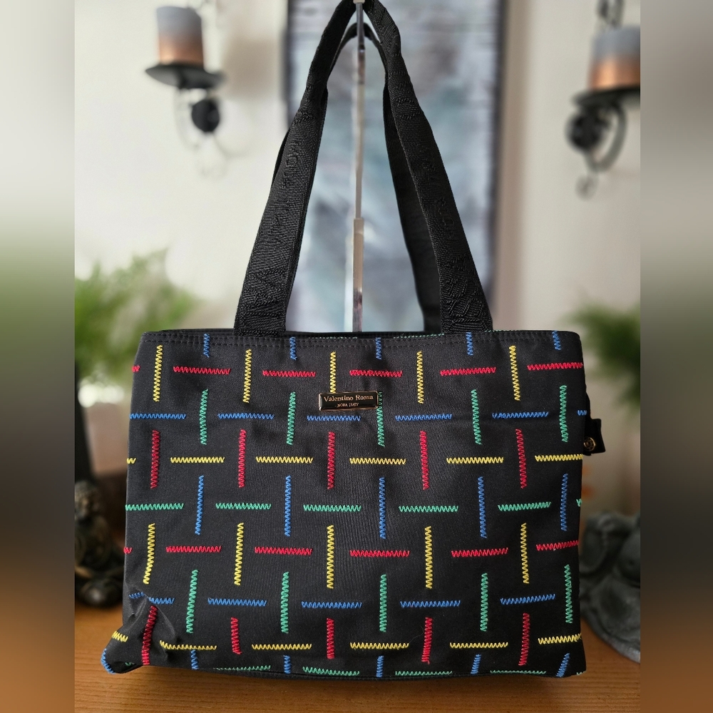 Valentino Rossa Nylon Triple Compartment Tote. NWOT